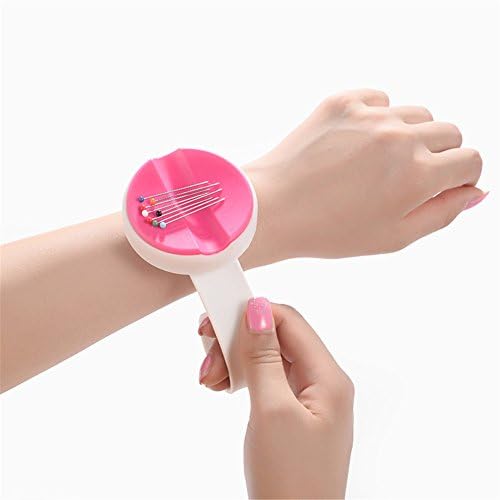 Magnetic Pin Cushion Magnetic sewing box New sewing storage box wrist magnetic box knitting DIY wrist magnetic needle box (Pink)