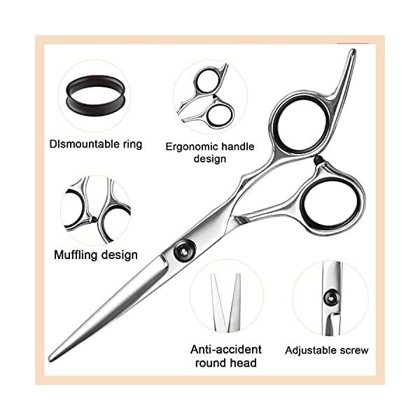 Hair-Cutting-Scissors-Thinning-Shears-Set-Fcysy-Professional-10-Pcs-Sharp-Barber-Hair-Cutting-Kit-Haircut-Scissors-Hairdressing-Shears-with-Hair-Sheers-Accessories-in-Leather-Case-for-Women-Men-Pet Hair Cutting Scissors Thinning Shears Set, Fcysy Professional 10 Pcs Sharp Barber Hair Cutting Kit Haircut Scissors…