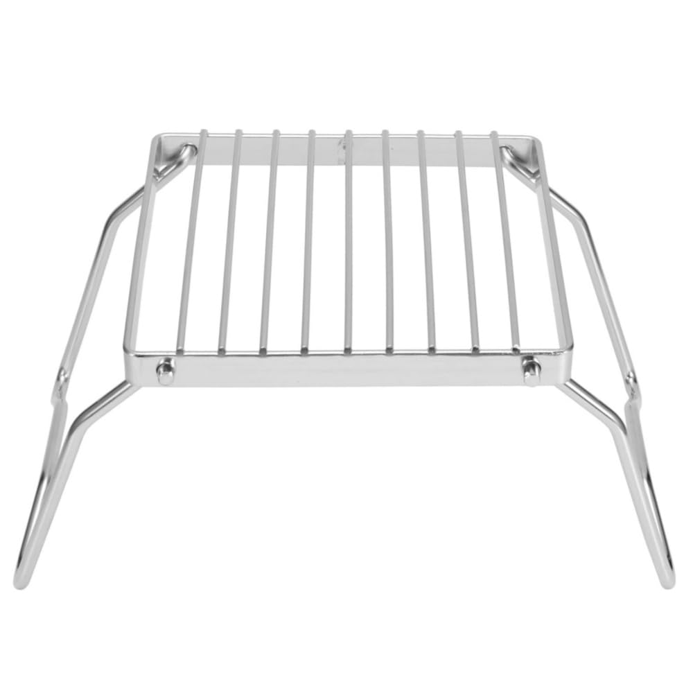 KOMUNJ Folding Cooking Grate, Stainless Steel Camping Grill Outdoor BBQ Foldable Portable Mini Campfire Grill Rack Outdoor Grill Grid for Standing Grate Beach Grill