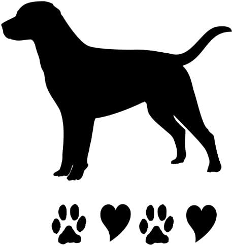 Labrador Retriever Dog Lover Black Lab Paws and Hearts set of 2 Vinyl Decal Sticker