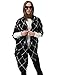 Dimore Women Thick Warm Blanket Fringe Scarf Wrap Square Tartan Scarves Shawl Checked Pashmina Black/White