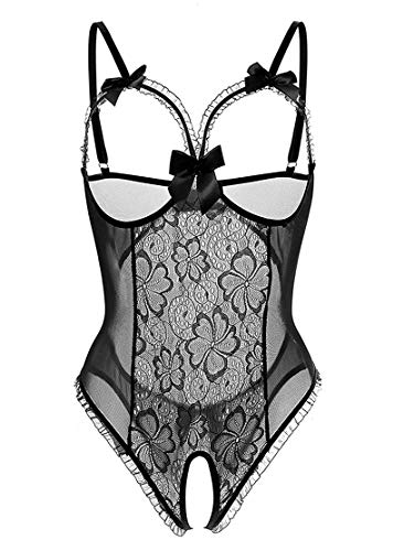 TMEOG-Sexy-Lingerie-Babydoll-in-Orsacchiotto-di-Pizzo-Morbido-da-Notte-da-Donna-Vedere-Attraverso-la-Biancheria-Intima