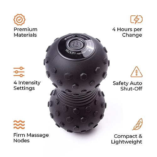 LifePro Vibrating Peanut Massage Ball, Double Lacrosse Massage Ball Foam Roller Peanut Ball