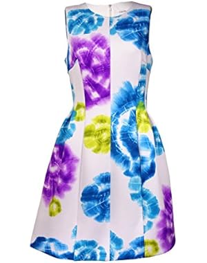 Womens Sleeveless Floral Print Casual Dress