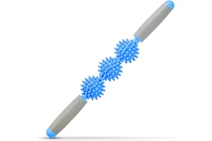 AILICA Fascia Muscle Roller, Cellulite Massager Fascia Roller for Cellulite and Sore Muscles, Neck, Leg, Back, Pressure Trigger Point Body Roller Deep Tissue Massage Stick Tools - 3 Massage Balls | Blue