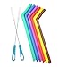Reusable Silicone Straws with Cleaning Brush for 20 30 Ounce YETI and RTIC Tumblers, Smoothies & Milkshakes, Dishwasher Safe, Safe For Kids Pack of 6