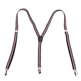 HDE Y-Back Clip-on Skinny Suspenders Adjustable Elastic Shoulder Strap