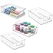 mDesign Stackable Plastic Storage Organizer Container Bin with Handles for Bathroom - Holds Vitamins, Pills, Supplements, Essential Oils, Medical Supplies, First Aid Supplies - 3" High, 4 Pack - Clear primary