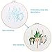 2 Pack Embroidery Starter Kit with Pattern, Kissbuty Full Range of Stamped Embroidery Kit Including Embroidery Fabric with Pattern, Bamboo Embroidery Hoop, Color Threads and Tools Kit (Cactus Plants)