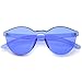 zeroUV One Piece PC Lens Rimless Ultra-Bold Colorful Mono Block Sunglasses 60mm (Blue)