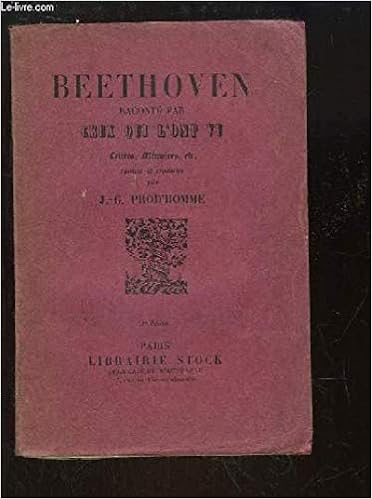 Beethoven Raconte Par Ceux Qui L Ont Vu Lettres Memoires Etc Prod Homme J G Amazon Com Books