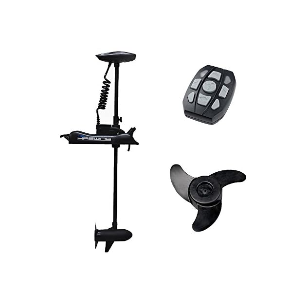 Aquos-Haswing-CaymanB-Bow-Mount-Electric-Trolling-Motor-12V-55-Lbs-Thrust-with-Wired-Foot-Control–black