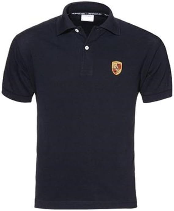 Genuine Porsche Crest Polo Shirt - Black - U.S. Size Large: Amazon.co.uk: Clothing