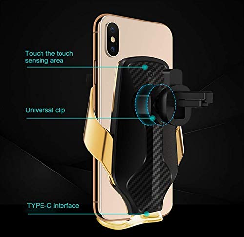 Smart Sensor Wireless Car Charger Mount, Automatic Clamping QC/QI 10W Fast Charging Car Charger Holder Compatible with iPhone 11/Xs/Xs Max/XR/X /8,Samsung Galaxy Note 9/ S9/ S9+/ S8 etc(Black)