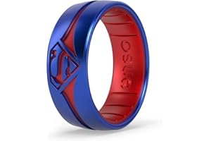 Enso Rings DC Comics Collection - Etched Silicone Ring - Comfortable, Breathable, and Safe - Batman, Superman, The Flash, and Wonder Woman