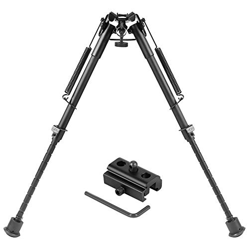 Twod Hunting Rifle Bipod - 9 Inch to 13 Inch Adjustable Super Duty Tactical Rifle Bipod + Rail Mount Adapter