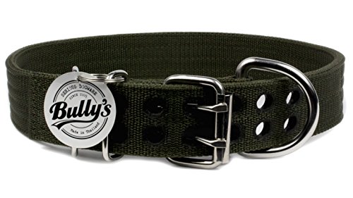 Pitbull Collar, Dog Collar for Large Dogs, Heavy Duty Nylon, Stainless Steel Hardware (XL, Army Green) - Thumbnail 2