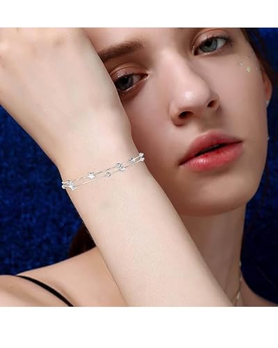 Pulseras para Mujer Estrella de Plata 925, Regalos para Mujer Cumpleaños Pulsera Joyeria Accesorios Ajustable para Mama Novia Amiga