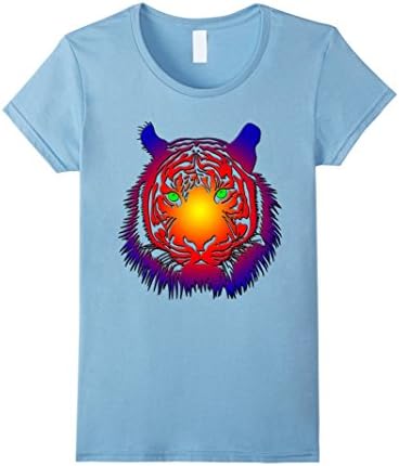 Womens Cool Colorful Tiger T-shirt Mens Womens Boys Girls  Small Baby Blue