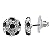 Lux Accessories Kids Girls Black Soccer Futbol F·tbol Pave And Enamel Ball Stud Earrings