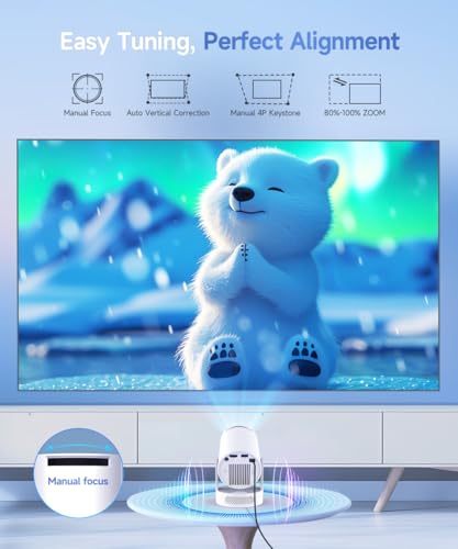 Magcubic HY300pro+ 4K Projector, Projector with Android 14 and Auto Trapezoidal Correction, WiFi 6 and Bluetooth 5.4, 180° Rotation, 5W Speaker