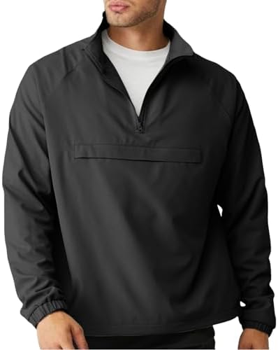 Akwa Men's 1/4 Zip Golf Windshirt Long Sleeve Lightweight
