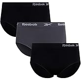 Reebok Womens Briefs Underwear - 3 Pack Soft Stretch Performance High Waisted Brief Panties - Seamless Underwear for Women