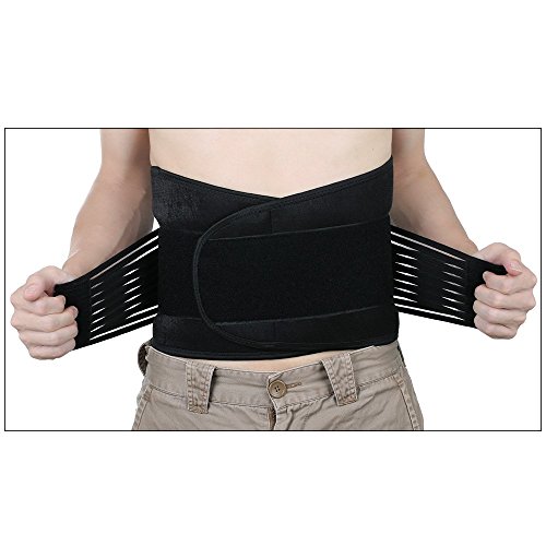 DOTASI Deluxe Neoprene Double Pull Lumbar Lower Back Support Brace Exercise Belt (L(Waist 34-38")) - Thumbnail 5