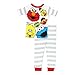 Sesame Street Gang Elmo Boys Girls 4 Piece Cotton Pajamas Set (2T, White/Multi)