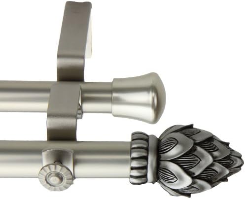 Rod Desyne 4707-665 Bud Double Curtain Rod, 66 by 120-Inch, Satin Nickel