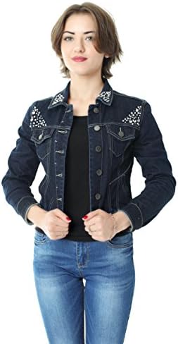 ASK 4 JEANS Womens Crop Denim Jacket with beads (USA 12)