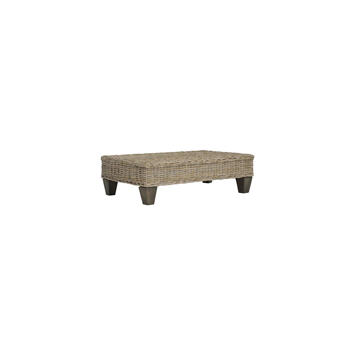 safavieh leary natural wicker bench