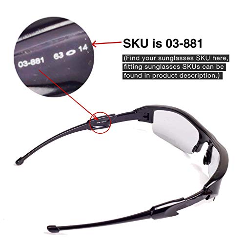 Walleva Polarized Black Replacement Lenses for Oakley Flak Jacket Sunglasses