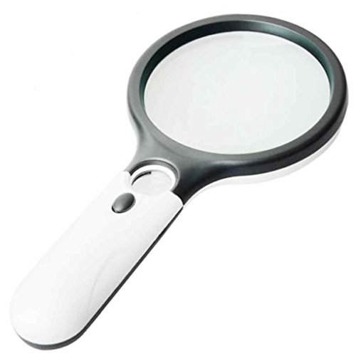 MuLuo LED Light 45X Magnifying Glass Lens Handheld Mini Pocket Microscope Reading Jewelry Loupe Glass