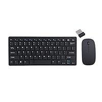 SoarUp Wireless Keyboard &Mouse,ABS Black Lightweight 10m 2.4G Wireless Laptop Ultra-Slim Keyboard Keypad & Mouse Kit with USB Receiver