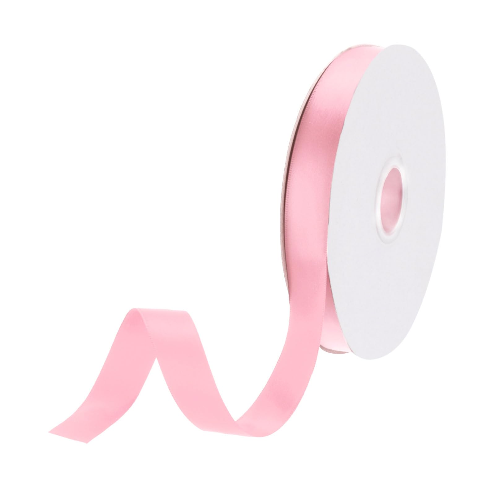 DMiotech 15mm Satin Ribbon 46m/150ft Thin Double Face Fabric Grosgrain Ribbon for Gift Wrapping Floral Hair Flower Bouquet, Coral Pink