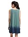 ROMWE Women's Tunic Swing Tank Dress Sleeveless Tie Dye Ombre Tank Top Dress Green L