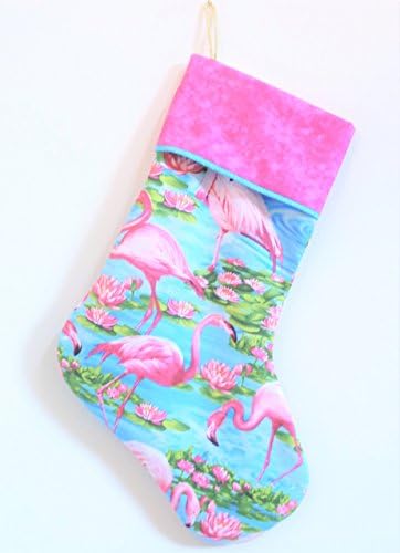 Pink Flamingo Christmas Stocking 18 Inch