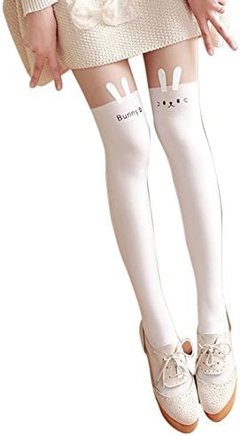 XY Fancy Women Cute Cartoon Animal Mock Knee High Tattoo Tights Slim Pantyhose Socks