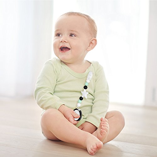 Vakoo Teether Pacifier Clip, Baby Teething Toys with Clip,Cookie Teether Holder, Silicone BPA-Free|Food-Grade Infant Toddlers Newborn Chewing Gifts