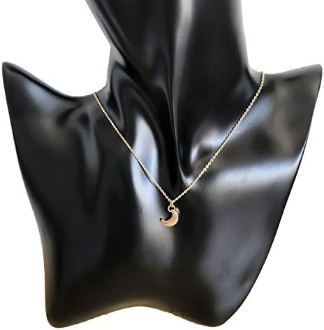 Tiny Gold Heart Rose Cross Moon Dot Pendant Necklace,18K Gold Plated Delicate Cute Minimalist Necklaces Simple Jewelry for Women Girls