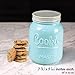 Mason Cookie Jar With Lid - Large Airtight Ceramic Kitchen Canister - Vintage Farmhouse Storage Jars with Lids - Rustic Decorative Air Tight Container For Cookies, Cracker, and Other Snacks (Blue)