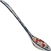 Polish Pottery Ceramika Boleslawiec, 1022/238, Spoon Medium, 1 1/4 by 6 1/8 Inches Long, Royal Blue Patterns with Red Cornflower and Blue Butterflies Motif