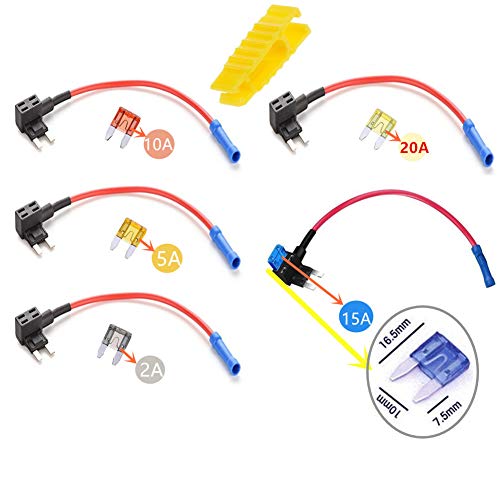 qiorange atm apm add a circuit fuse tap piggy back fuse style blade holder 12v 24v 5pcs