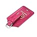 ACdream Luggage Tags 2 Pack, Leather Suitcase Tags Identifiers, Cute Cruise ID Labels with Privacy Cover fits on Backpack, Travel Bag, for Women, Men, Adults, Kids, Hot Pink