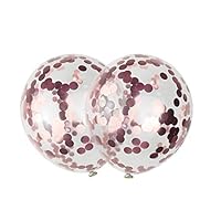 AMAWILL 20 Pcs Rose Gold Confetti Balloons, 12 Inches Party Balloons with Golden Paper Confetti Dots for Party Wedding Decorations