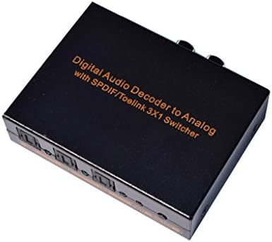 Luzan Digital Audio Decoder to Analog Switcher SPDIF Toslink 3x1 Switch 3 SPDIF/Toslink Inputs 1 TOSLINK &amp; 3.5mm Stereo Audio &amp; RCA R/L Outputs