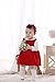 First Birthday Girl Party Dresses Baby Clothing Set Corduroy Dress, Bodysuits and Headband 1st Birthday Outfits (9-12M, Red)