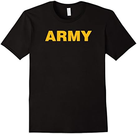 Men's Rocket Gear Military T-Shirts - Gold Army Logo T-Shirts, Swe Large Black