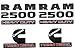 2Pc Dodge Ram 2500 Heavy Duty & 2Pc Cummins Turbo Emblems Nameplate, 3D ABS Stickers Decals Auto Badge Replacement for Dodge Ram 2500